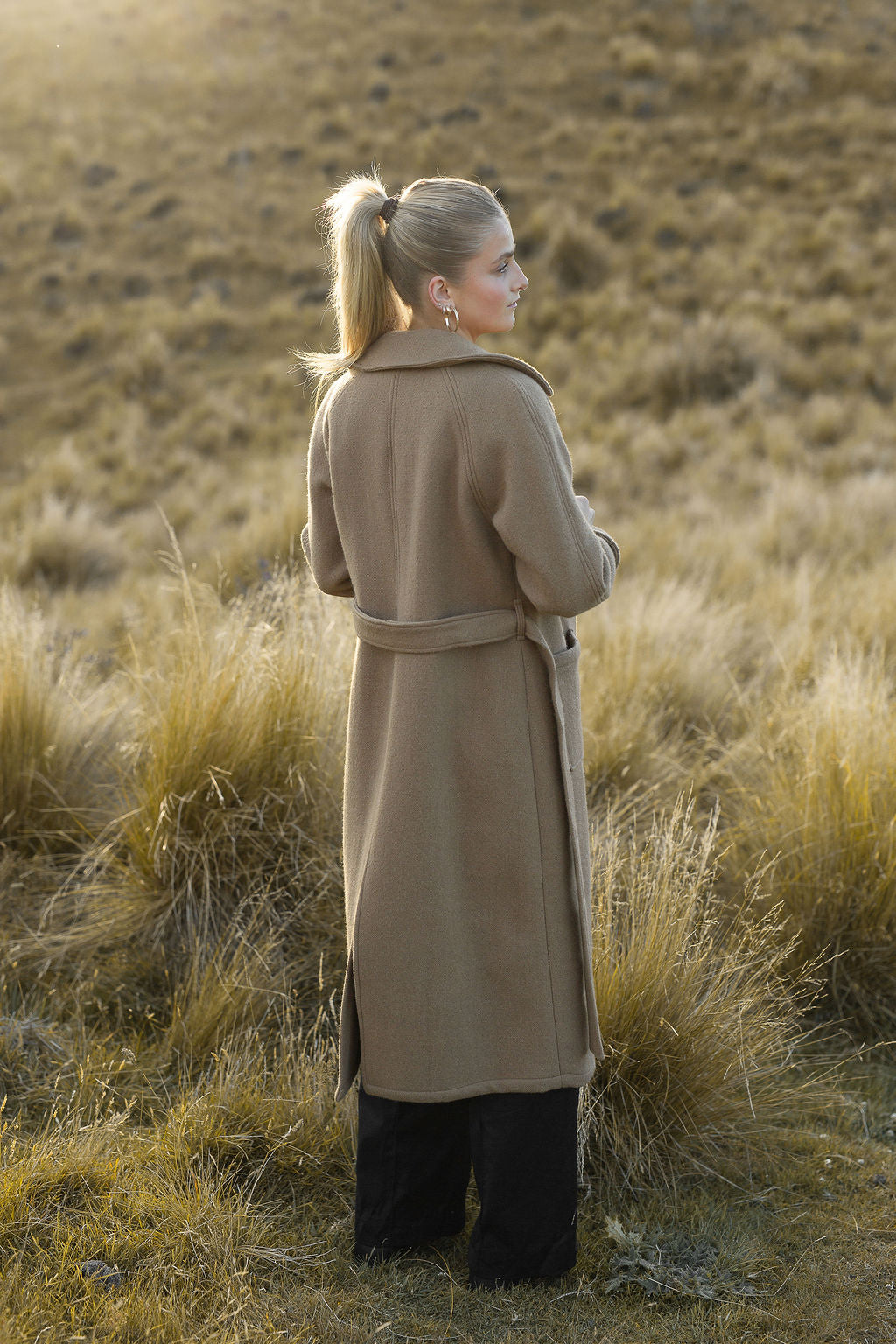 Luxe Elgin Wool Trench Coat - Camel