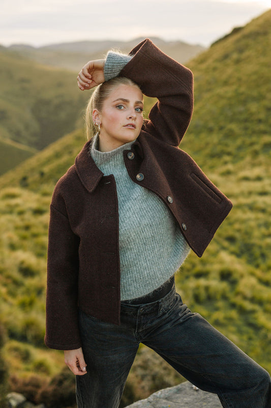 Chelsea Wool Jacket - Chocolate