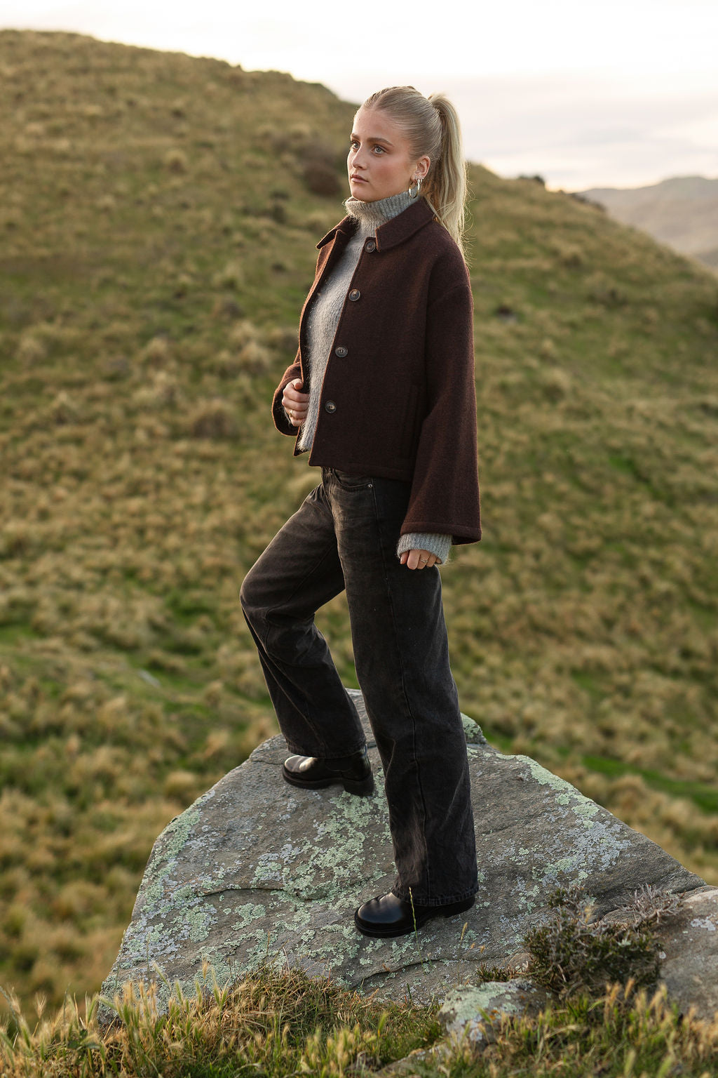 Chelsea Wool Jacket - Chocolate